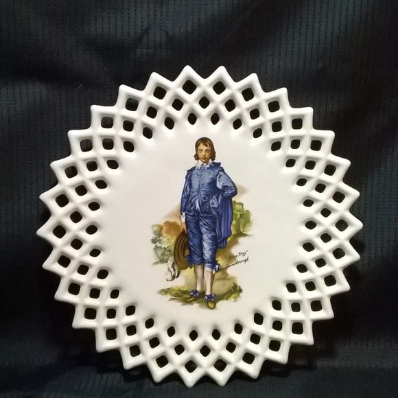 Vintage Pair Stunning Blue Boy & Pinkie Plates - Picture 2 of 15